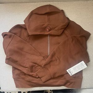 NWT roasted brown lululemon scuba half zip xs/s
